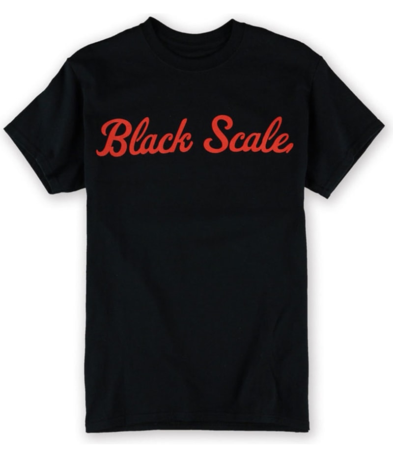 Black Scale Mens The Script Logo X Rebel Flag Graphic T-Shirt