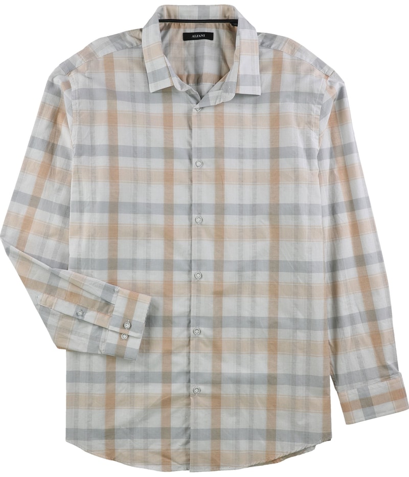 Alfani Mens Plaid Button Up Shirt