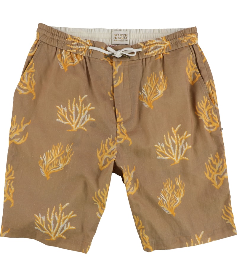 Scotch & Soda Mens Coral Print Casual Walking Shorts