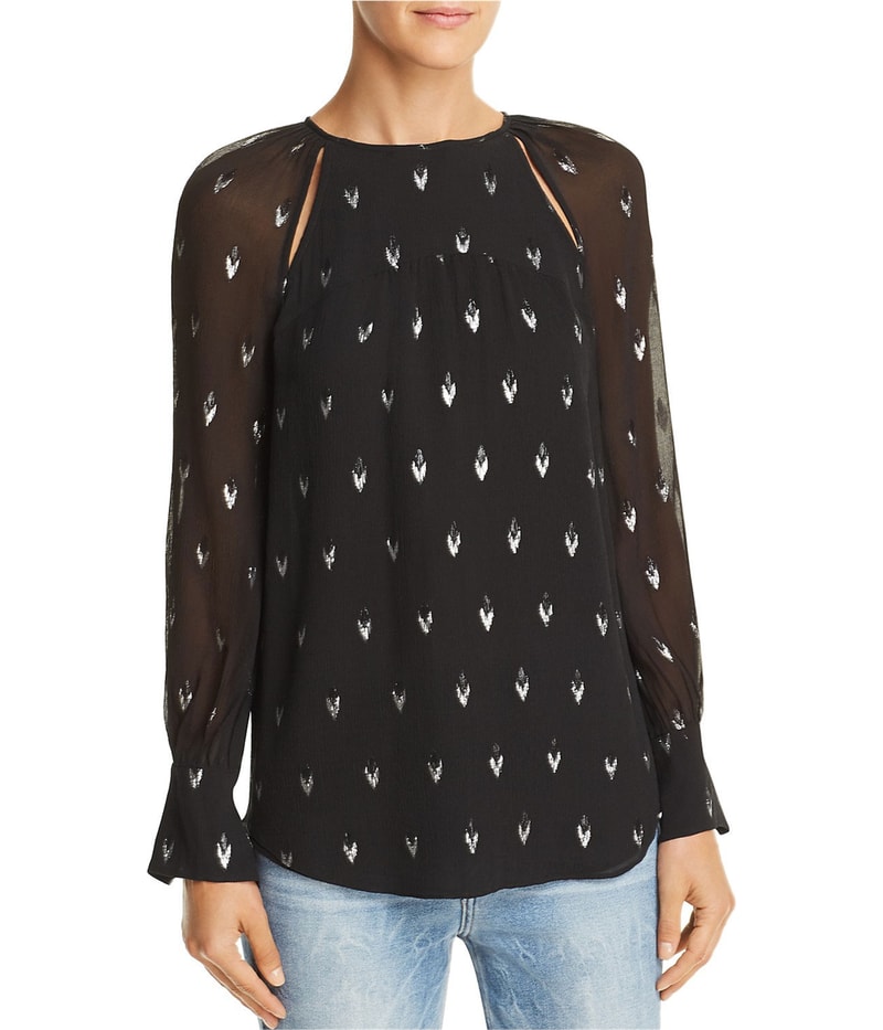 Joie Womens Metallic Shell Blouse