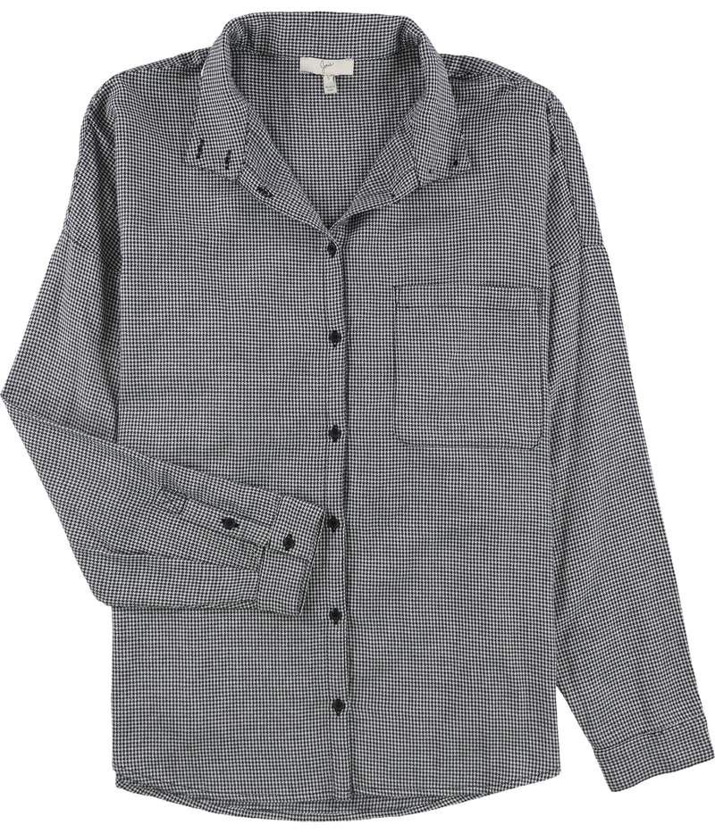 Joie Womens Houndstooth Button Up Shirt