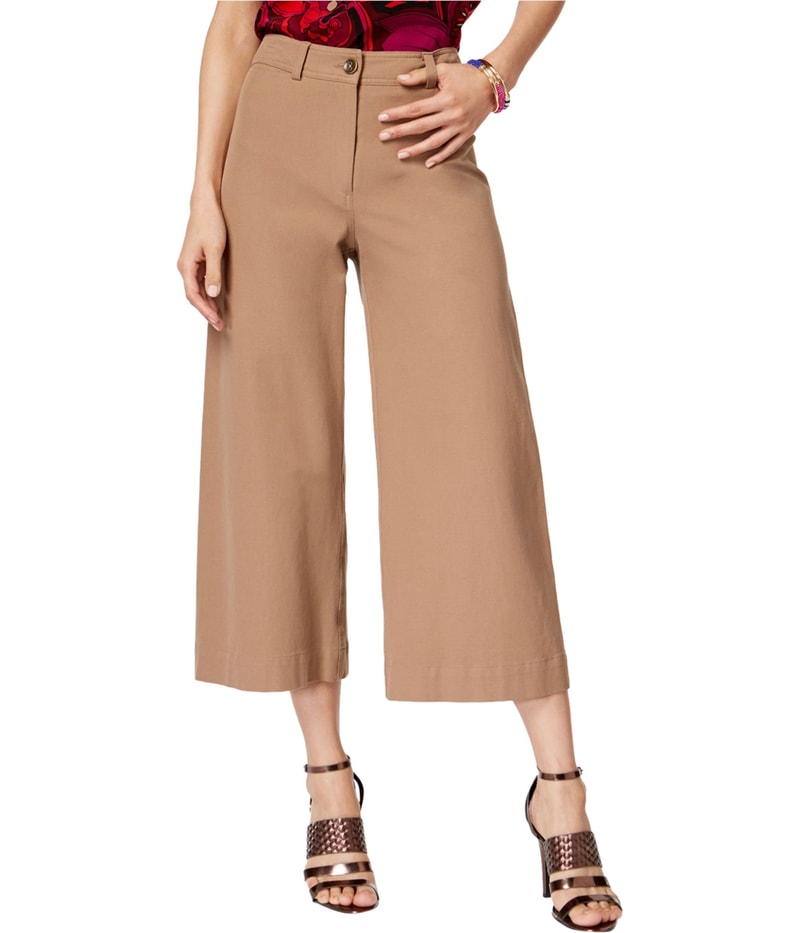 Trina Turk Womens Wide Leg Tapered Cropped Capri Casual Pants