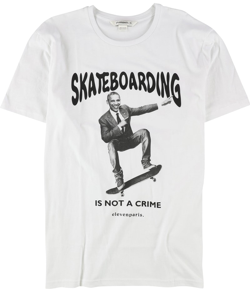Elevenparis Mens Nobama Skateboarding Graphic T-Shirt