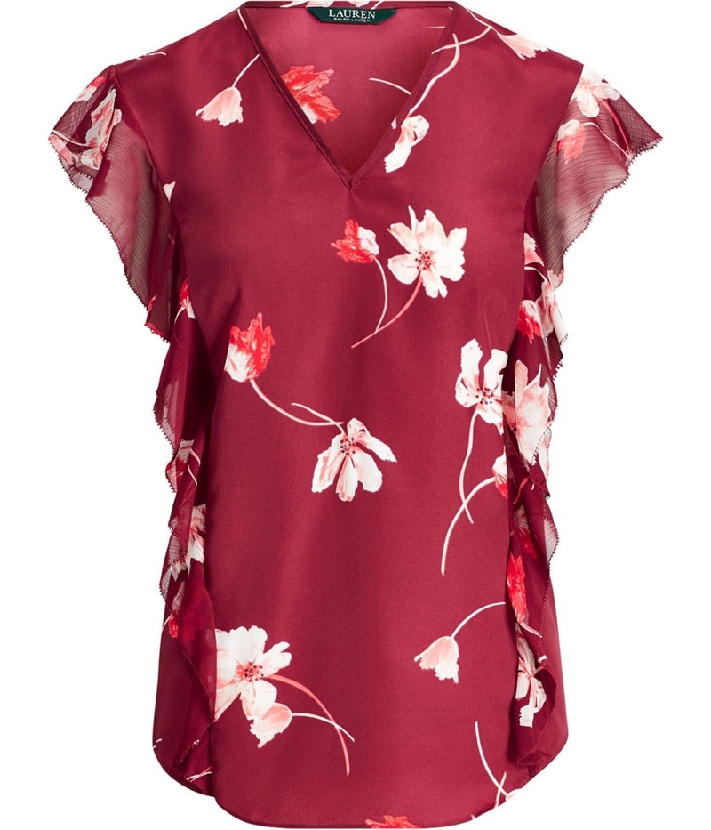 Ralph Lauren Womens Floral Shell Blouse