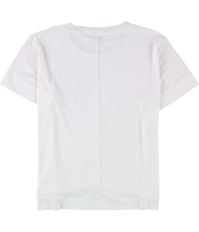 ASICS Womens Front Fold Hem Basic T-Shirt in White, view 2