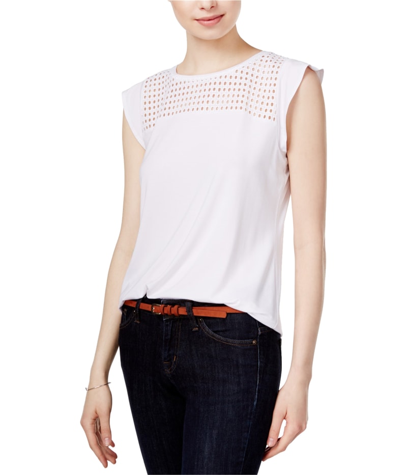 maison Jules Womens Flutter Sleeve Shell Blouse