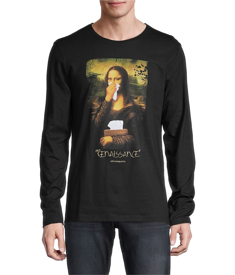 Elevenparis Mens Mona Sneeza Graphic T-Shirt