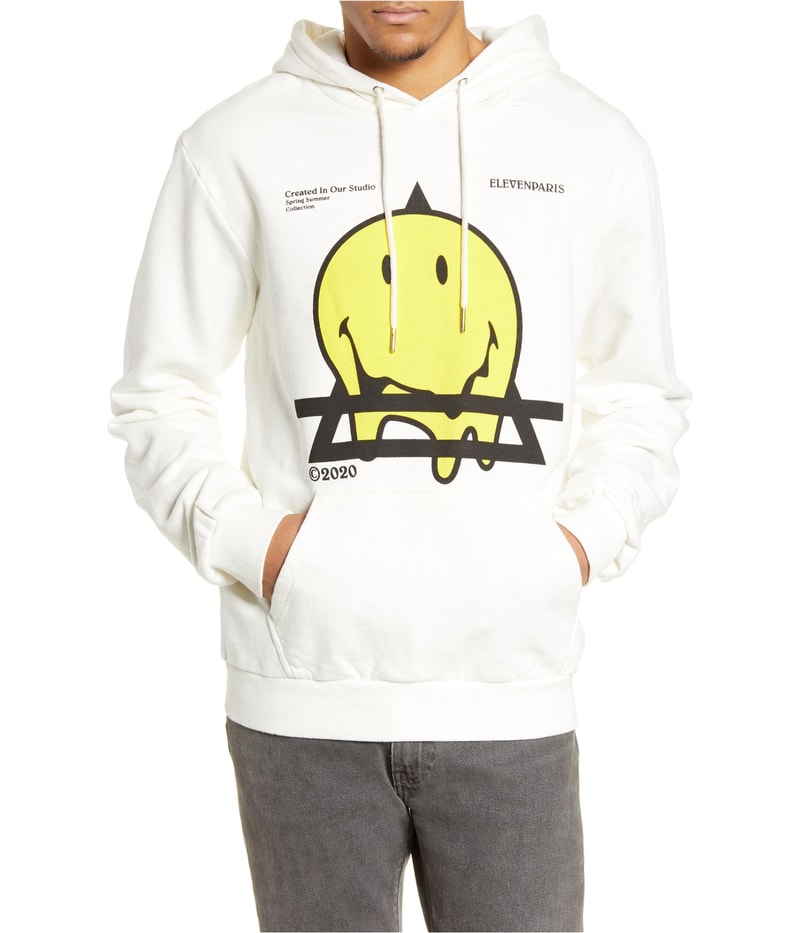 Elevenparis Mens Landino Smiley Hoodie Sweatshirt