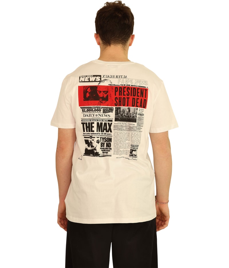 Elevenparis Mens Fake News Graphic T-Shirt