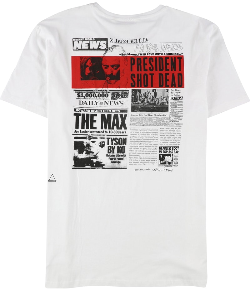 Elevenparis Mens Fake News Graphic T-Shirt