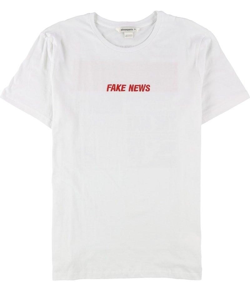 Elevenparis Mens Fake News Graphic T-Shirt