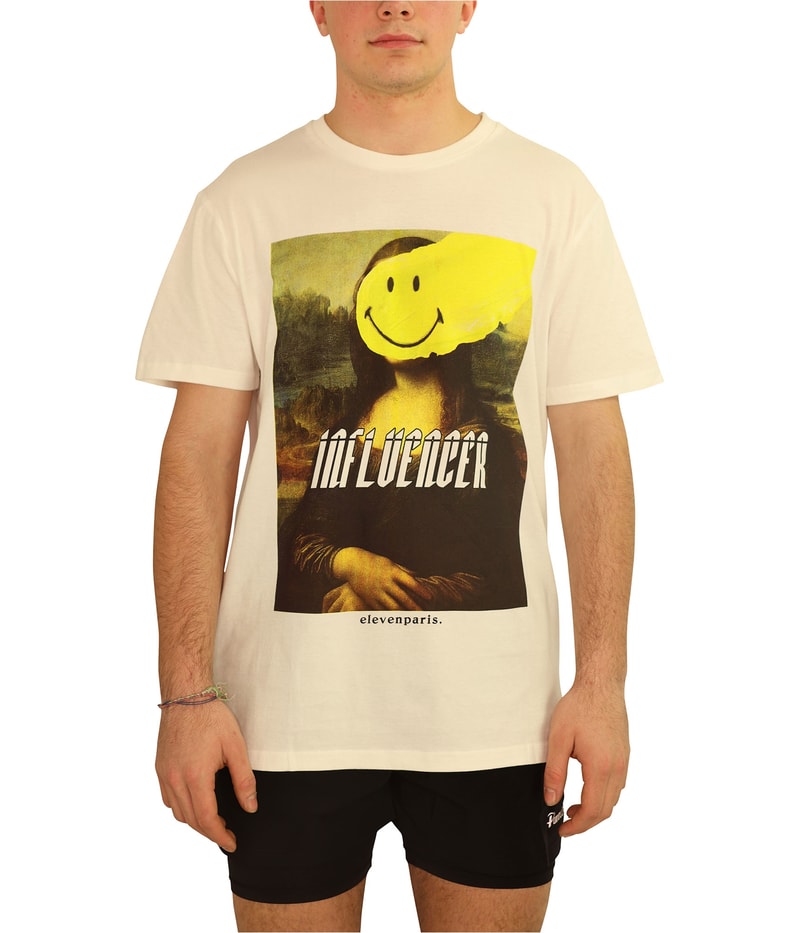 Elevenparis Mens Mona Lisa Smiley Graphic T-Shirt