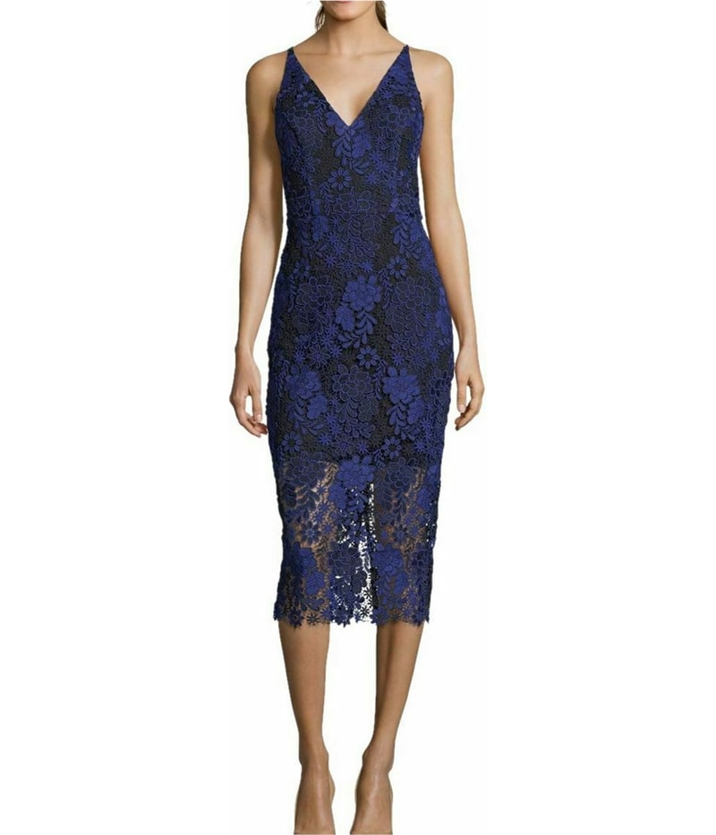 XSCAPE Womens Lace Sheath Dress