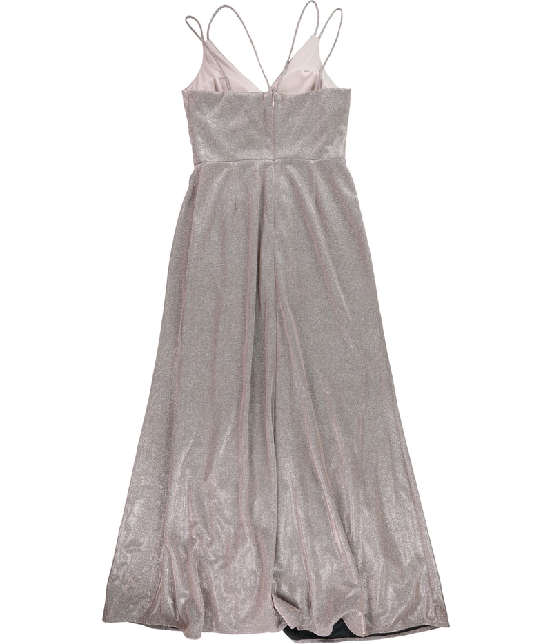 Nightway Womens Glitter Sheath Maxi Dress