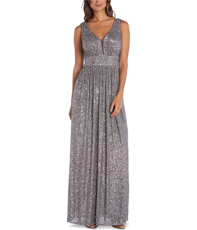 Nightway Womens Sequin Gown Dress