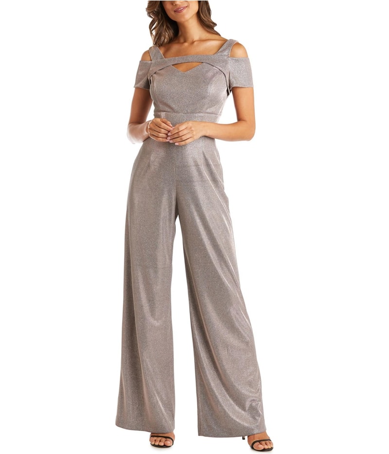 Nightway Womens Glitter Jumpsuit