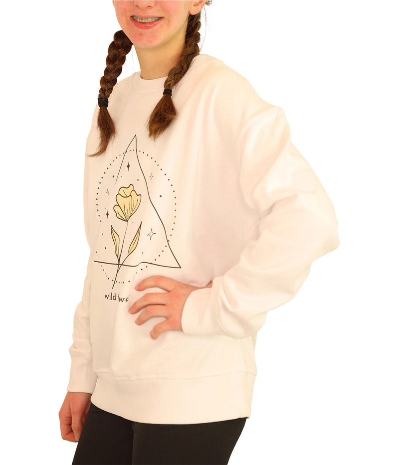 Elevenparis Womens Wild Flower Sweatshirt in White, image 2 of 5