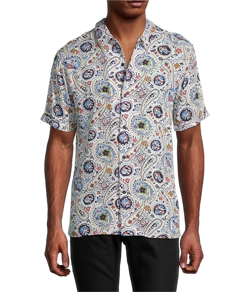 Elevenparis Mens Paisley Button Up Shirt