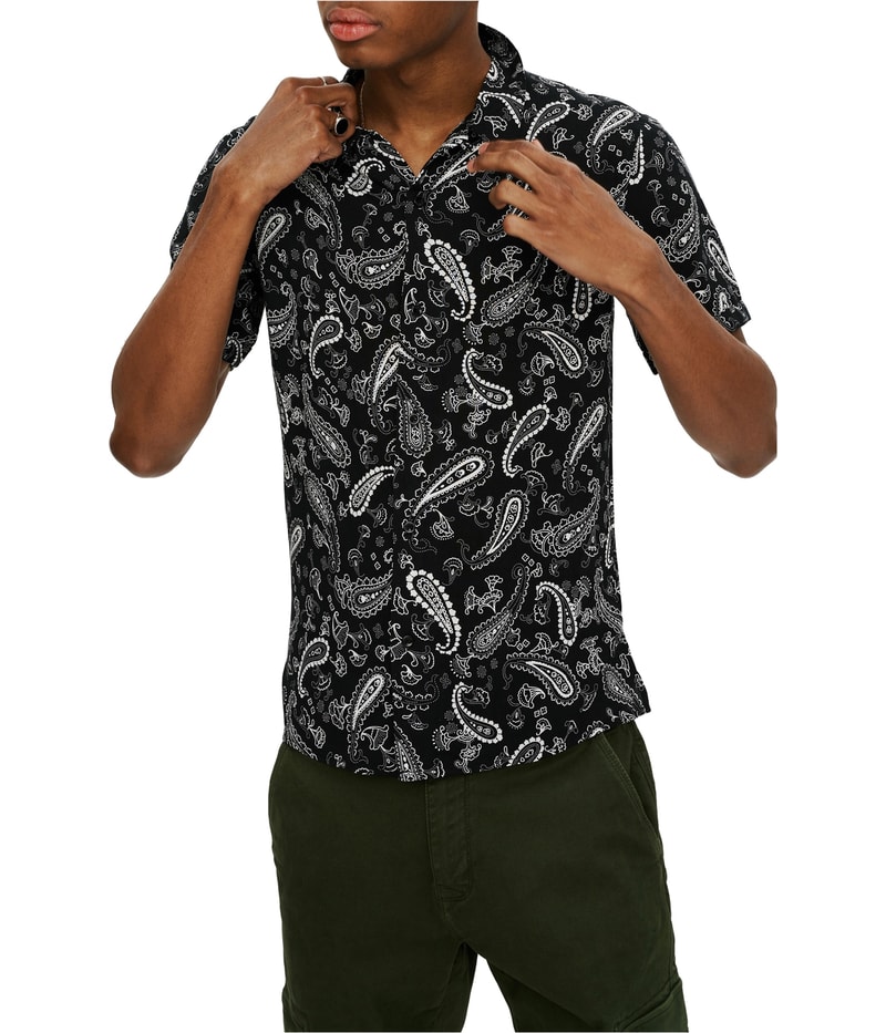 Elevenparis Mens Paisley Button Up Shirt