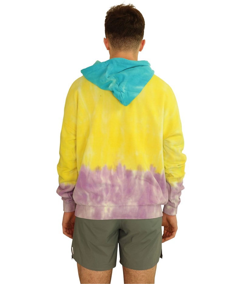 Elevenparis Mens Floral Skull Hoodie Sweatshirt in Yellow, image 3 of 4