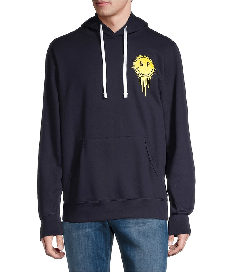 Elevenparis Mens Splatter Smiley Hoodie Sweatshirt