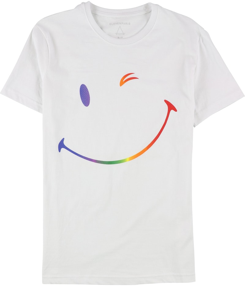 Elevenparis Mens Winking Smiley Graphic T-Shirt
