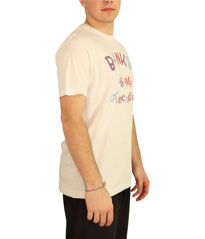 Elevenparis Mens Banksy Is My Decorator Graphic T-Shirt