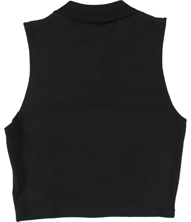 Elevenparis Womens Snap Front Cropped Tank Top