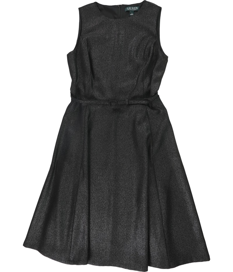Ralph Lauren Womens Belted Fit & Flare Dress