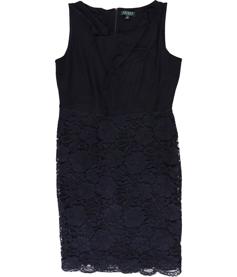 Ralph Lauren Womens Lace Cocktail Dress