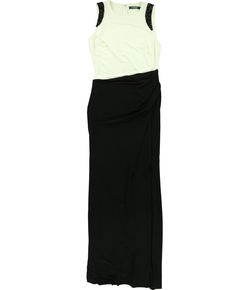 Ralph Lauren Womens Colorblocked Gown A-line Dress