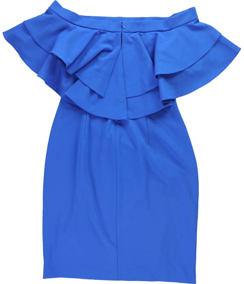 Ralph Lauren Womens Ruffle Off-Shoulder Cocktail Dress