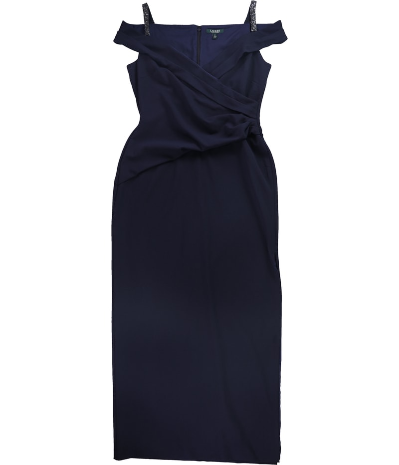Ralph Lauren Womens Beaded Gown Dress