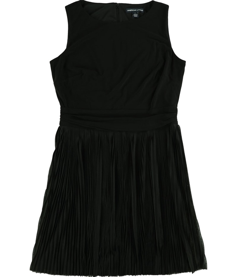 American Living Womens Pleated Fit & Flare A-line Dress