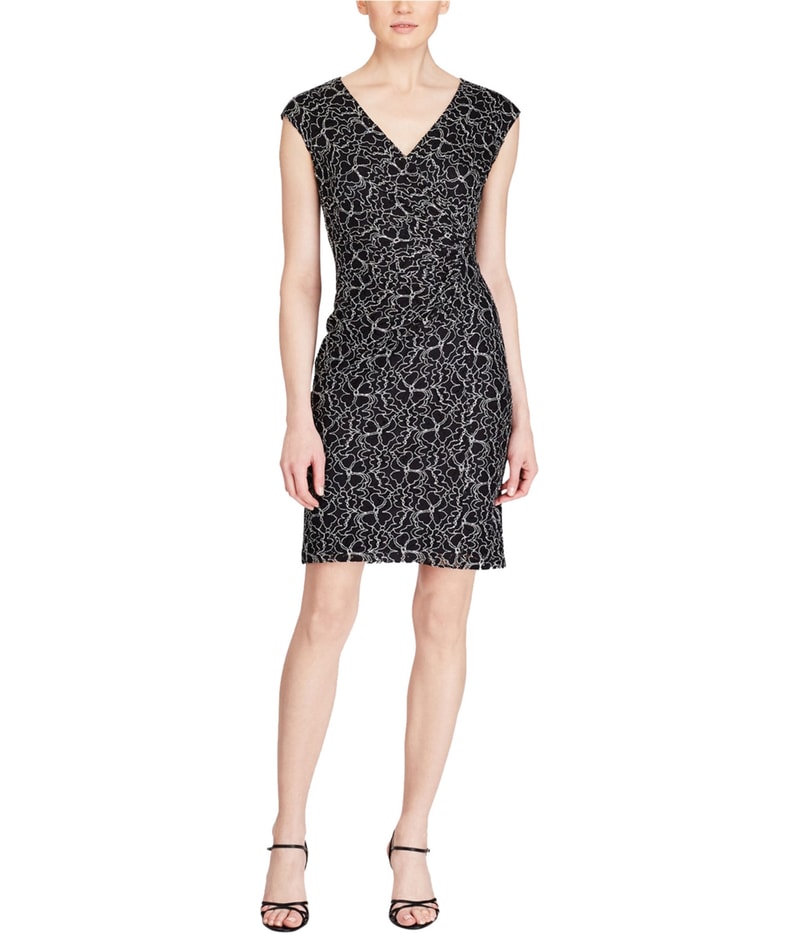 American Living Womens Metallic Lace A-line Dress