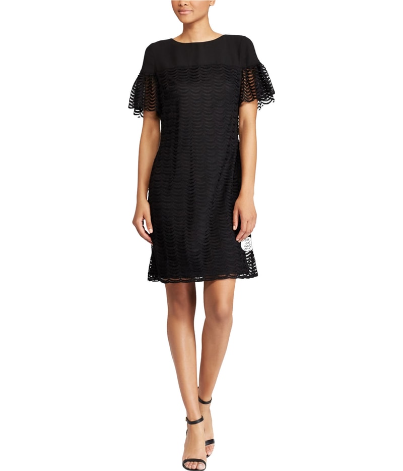 American Living Womens Flutter-Sleeve Shift Cocktail Dress