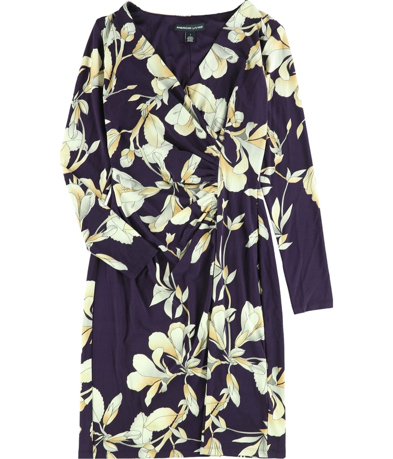 American Living Womens Slim-Fit Wrap Sheath Dress