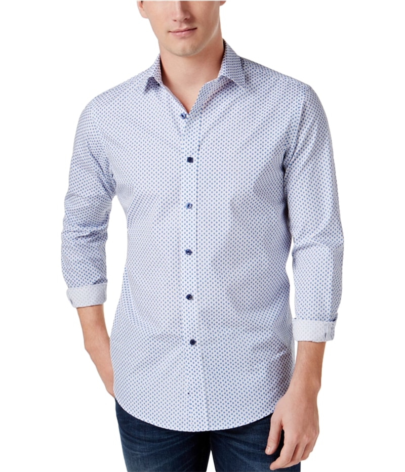 Club Room Mens Shell-Print Button Up Shirt