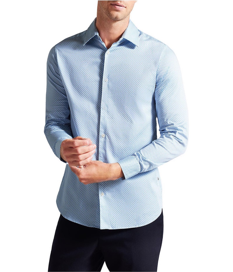 Ted Baker Mens Faezena Long Sleeve Button Up Shirt
