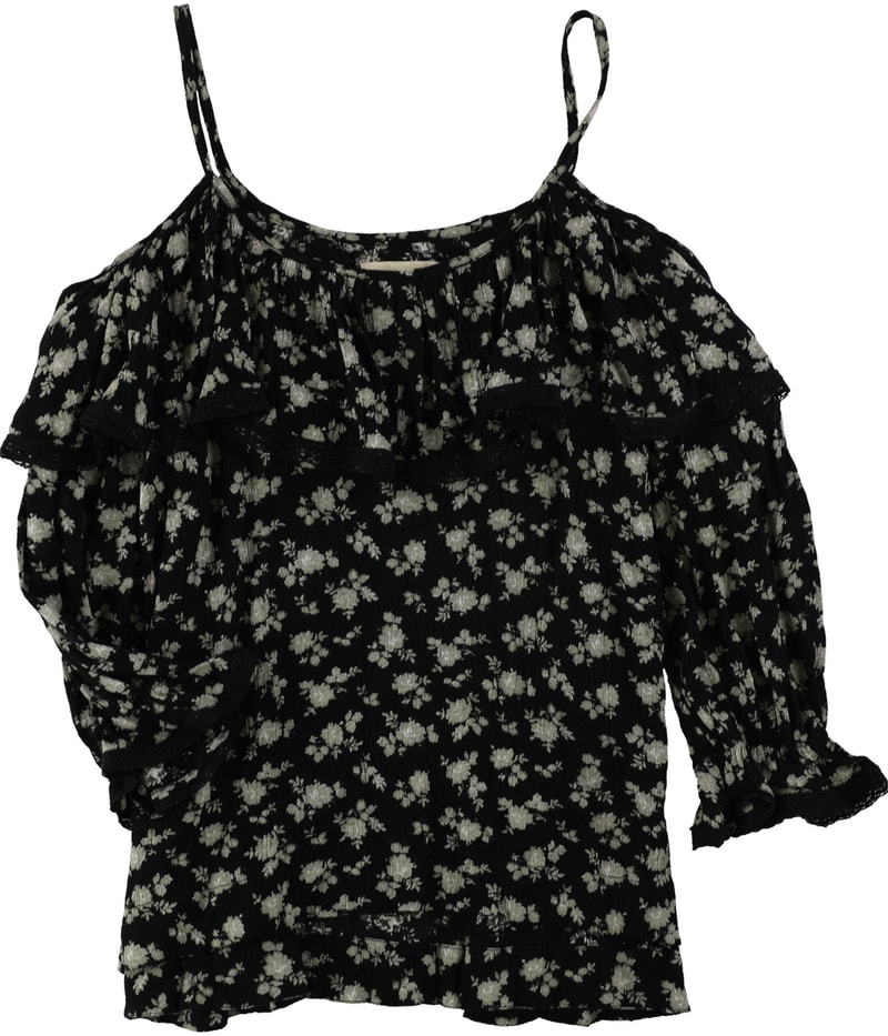Ralph Lauren Womens Ruflled Crepe Ruffled Blouse