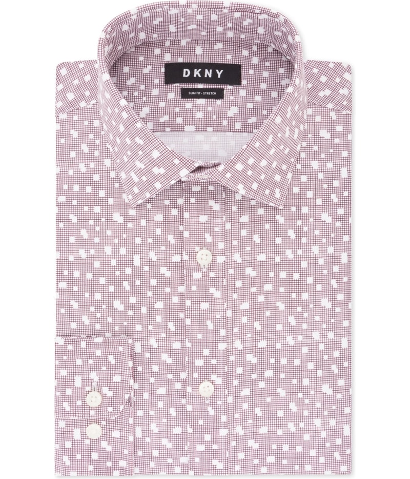 DKNY Mens Wrinkle-Resistant Button Down Dress Shirt