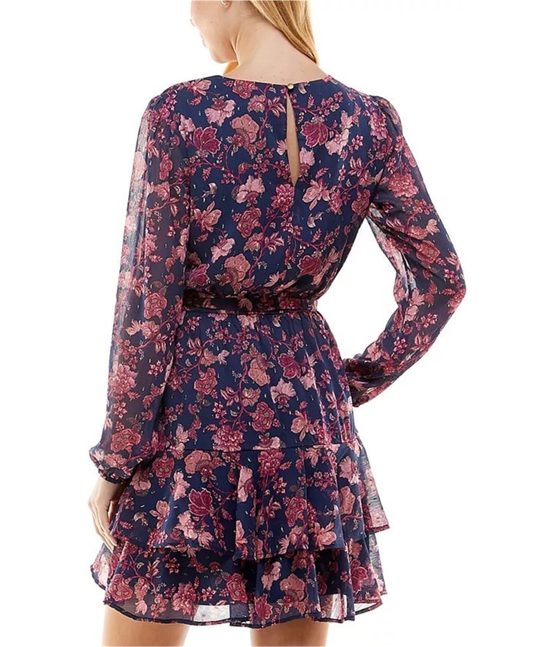 City Studio Womens Belted Blouson Sleeveless Mini Dress