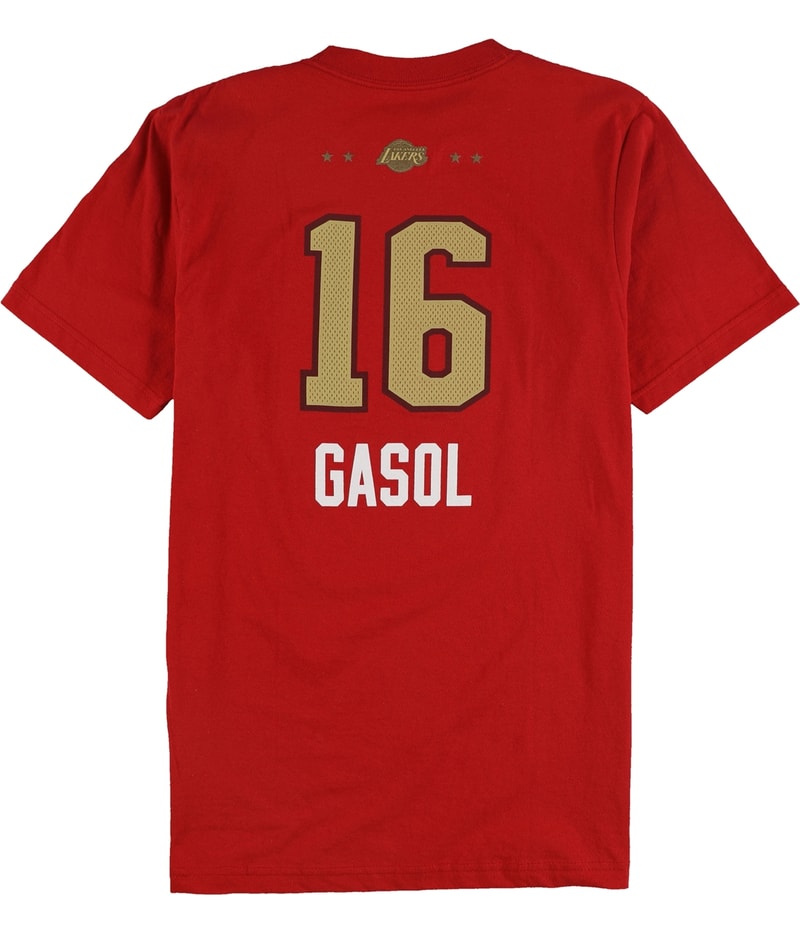 Adidas Mens Gasol #16 West Graphic T-Shirt in Red, image 2 of 2