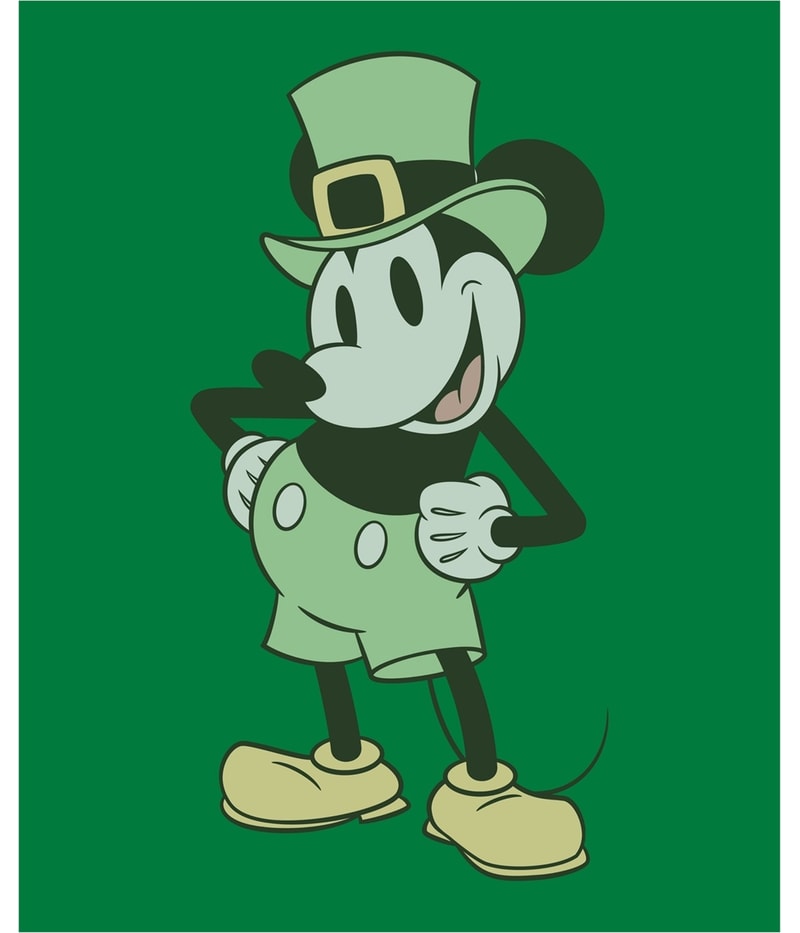 Hybrid Mens Mickey Mouse St. Patrick’s Graphic T-Shirt
