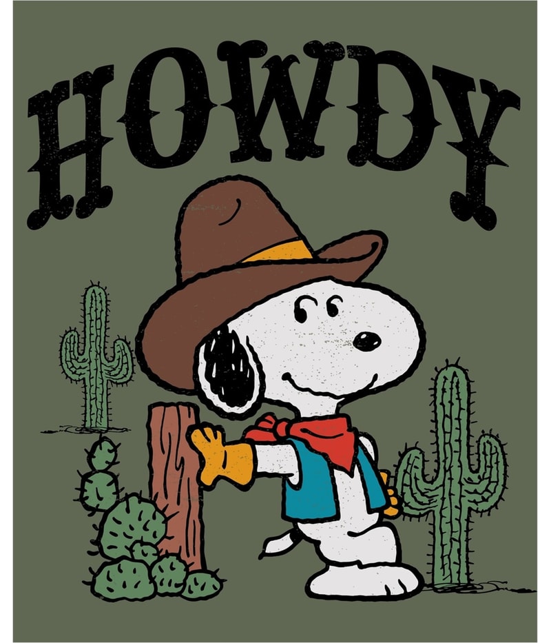 Hybrid Mens Snoopy Howdy Partner Graphic T-Shirt