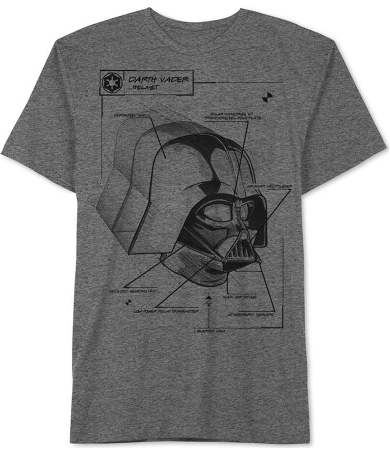 Jem Mens Darth Vader Blueprint Graphic T-Shirt
