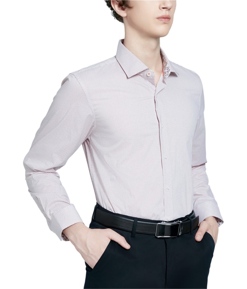 Tallia Mens Micro-Geo Button Down Dress Shirt