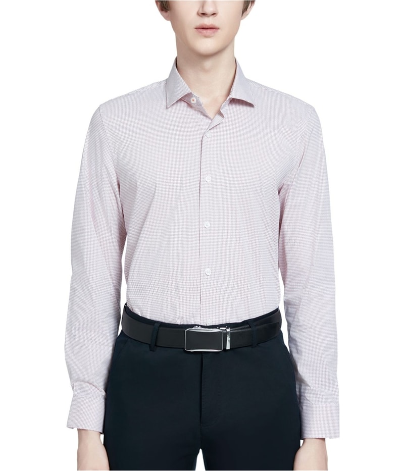 Tallia Mens Micro-Geo Button Down Dress Shirt