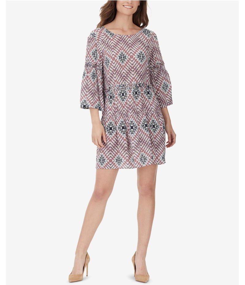 William Rast Womens Multifractal Diamond Baby Doll Dress