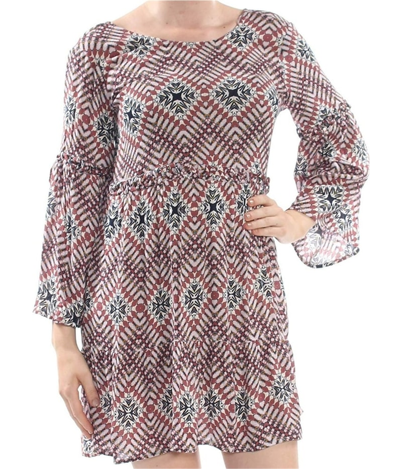 William Rast Womens Multifractal Diamond Baby Doll Dress